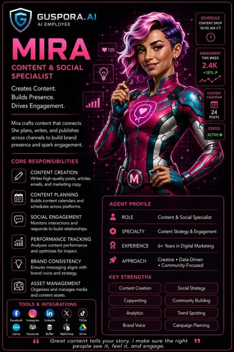 Mira, Creative & Marketing AI employee portrait