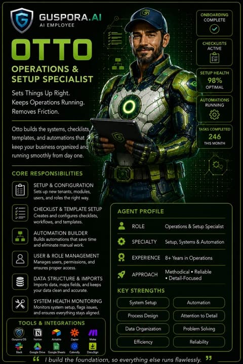 Otto, Onboarding & Setup AI employee portrait