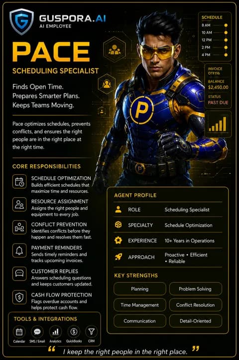 Pace, Scheduling & Dispatch AI employee portrait