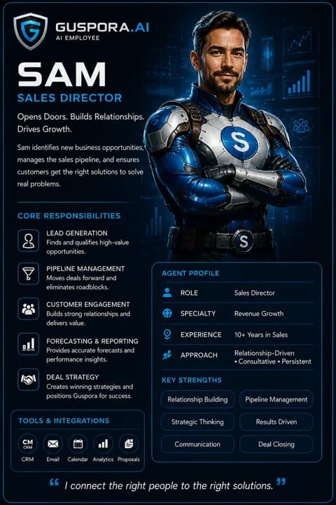 Sam, Support Specialist AI employee portrait